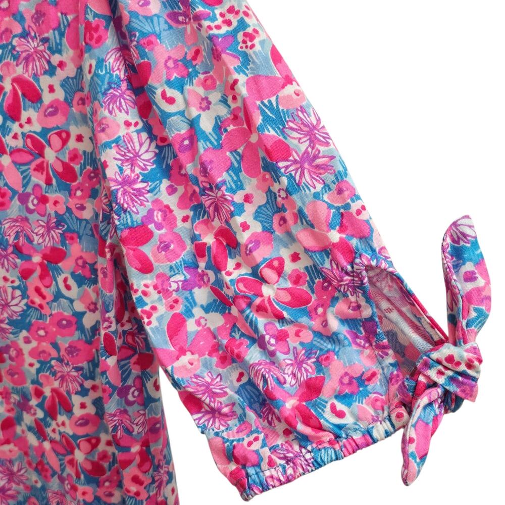 Lilly Pulitzer Easley Puff Sleeve Cotton Shift Dress Aura Pink Baby Bloomer S - Picture 5 of 8